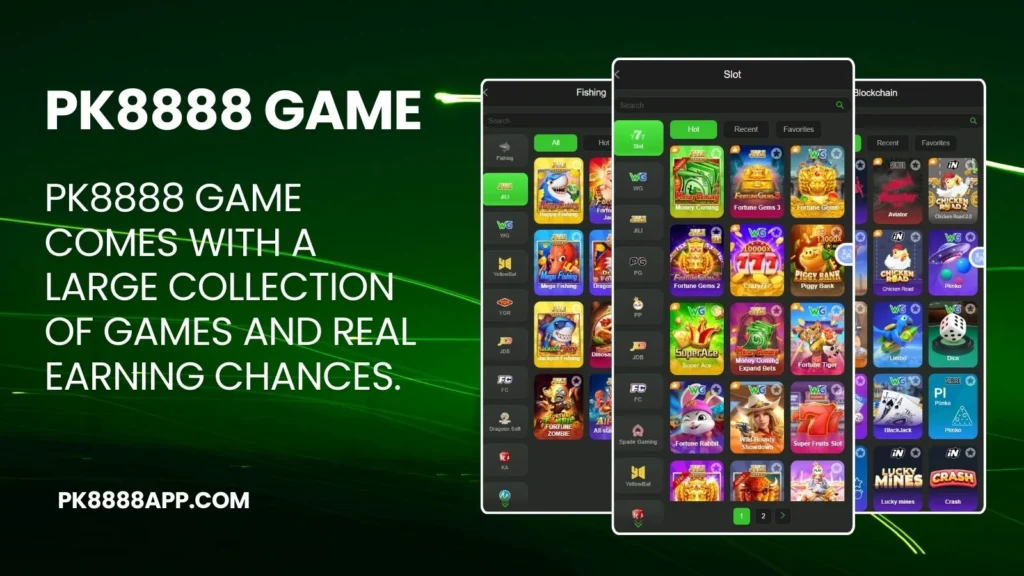 Game Categories in PK8888 Download App
